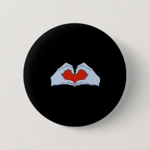 Skeleton Heart Hands Classic & Basic Halloween 2 Inch Round Button
