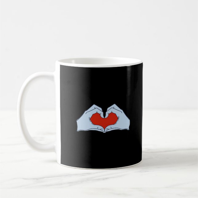 Skeleton Heart Hands Classic & Basic Halloween Coffee Mug (Left)