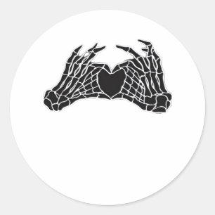 Skeleton Heart Hands - Classic Classic Round Sticker