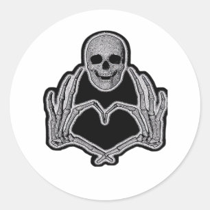Skeleton Heart Hands  Classic Classic Round Sticker