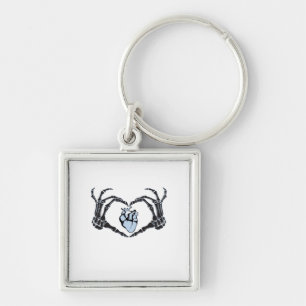 Skeleton Heart Hands Classic Design For Halloween Keychain