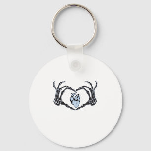 Skeleton Heart Hands Classic Design For Halloween Keychain