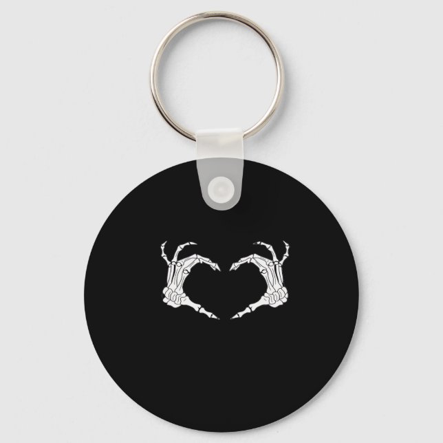Skeleton Heart Hands Classic Keychain (Front)