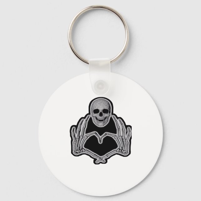 Skeleton Heart Hands  Classic Keychain (Front)