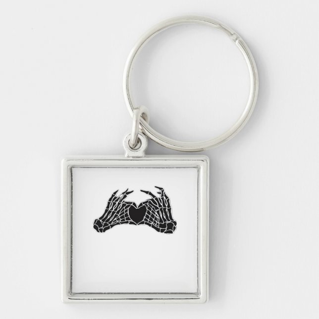 Skeleton Heart Hands - Classic Keychain (Front)