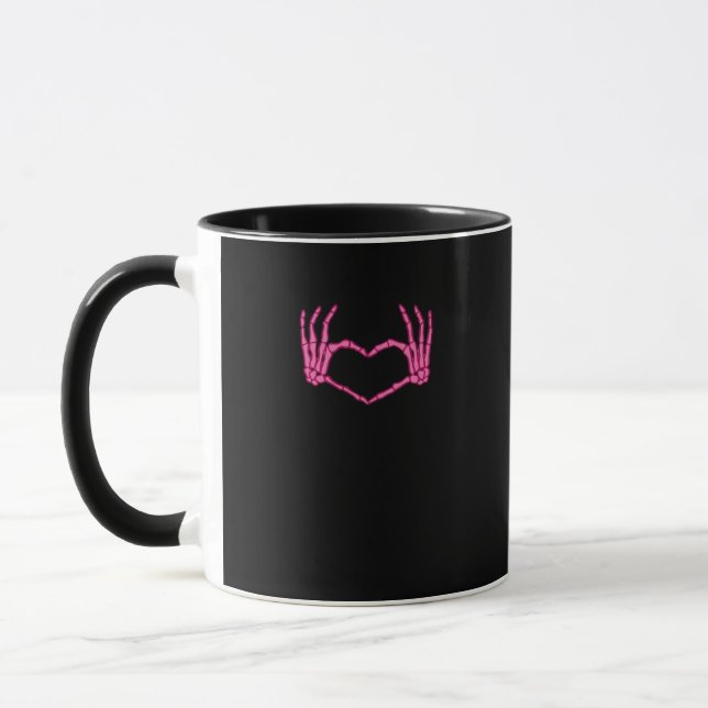 Skeleton Heart Hands Classic Mug (Left)