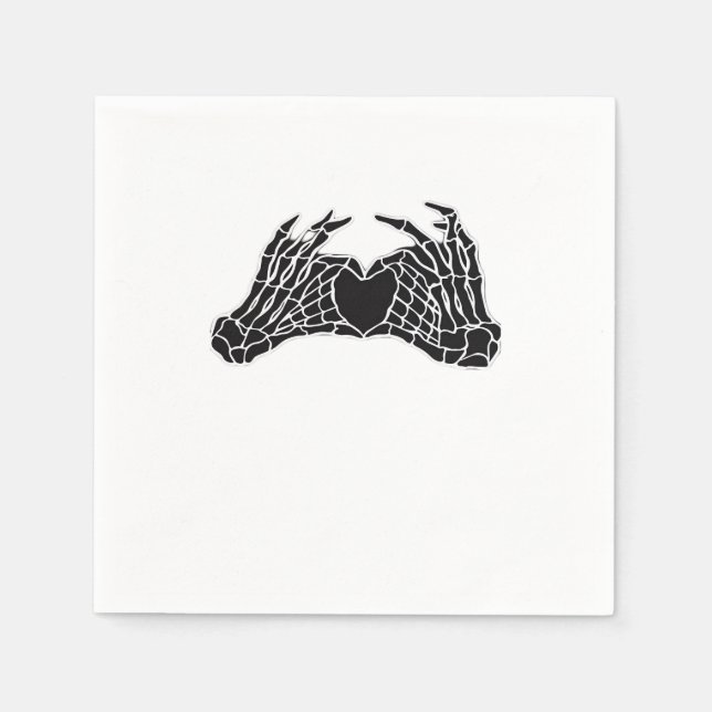 Skeleton Heart Hands - Classic Napkin (Front)