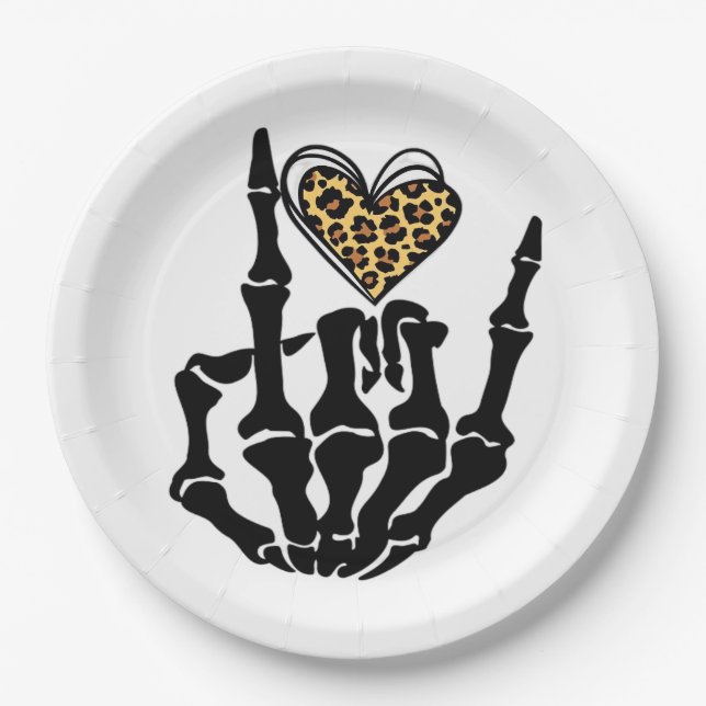 Skeleton Heart Hands Classic Paper Plate (Front)