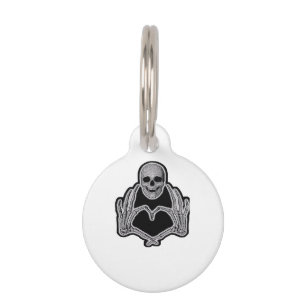 Skeleton Heart Hands Classic Pet Tag