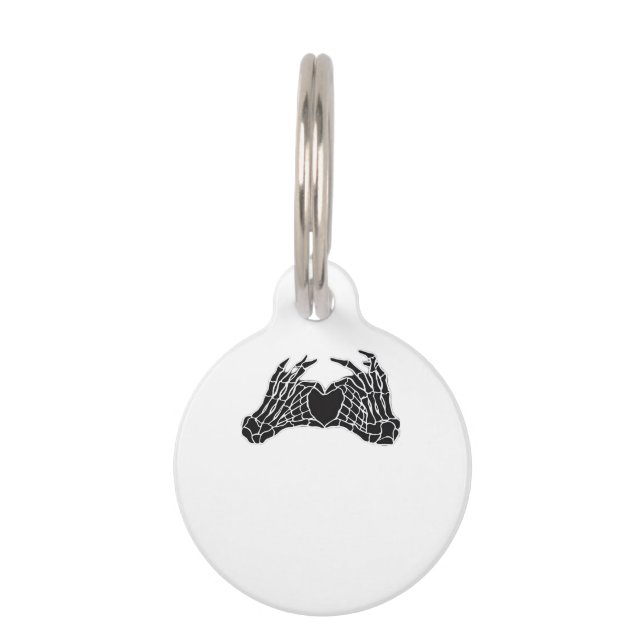 Skeleton Heart Hands - Classic Pet Tag (Front)