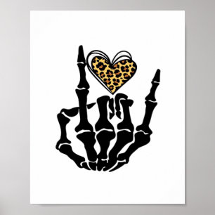 Skeleton Heart Hands Classic Poster