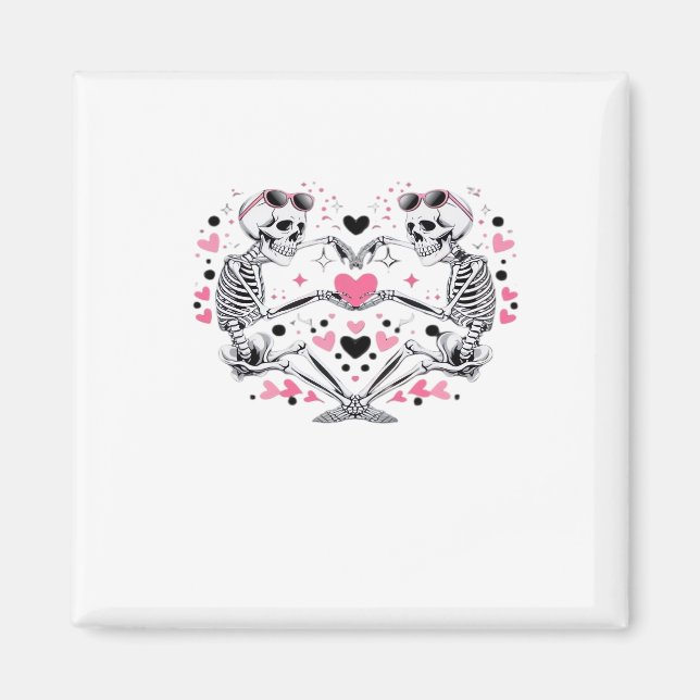 Skeleton Heart Hands Classic Viral Magnet (Front)