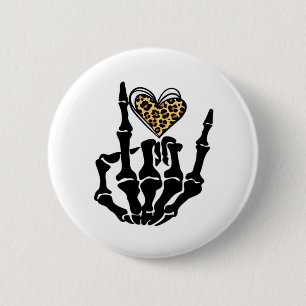 Skeleton Heart Hands Clean Graphic Mood 2 Inch Round Button
