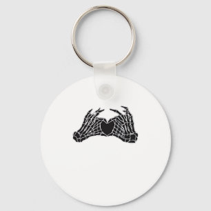 Skeleton Heart Hands Clean Graphic Mood Keychain