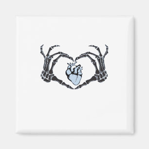 Skeleton Heart Hands Clean Graphic Mood Magnet