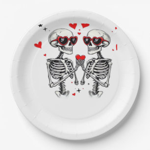 Skeleton Heart Hands For Trending Paper Plate
