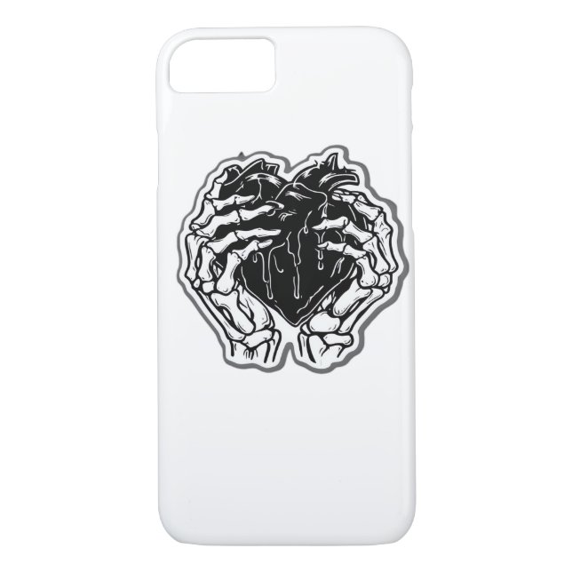 Skeleton Heart Hands Funny Case-Mate iPhone Case (Back)
