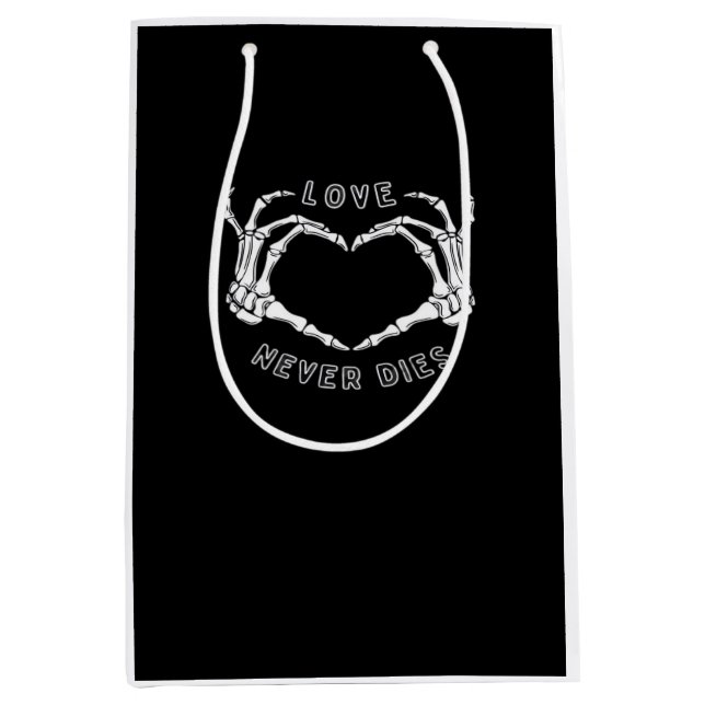 Skeleton Heart Hands Funny & Classic Medium Gift Bag (Front)