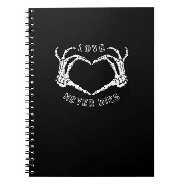 Skeleton Heart Hands Funny & Classic Notebook (Front)