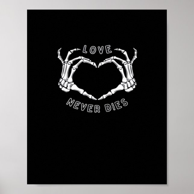 Skeleton Heart Hands Funny & Classic Poster (Front)