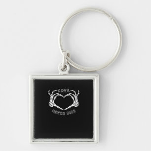 Skeleton Heart Hands Funny Classic Style Keychain