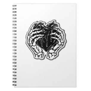 Skeleton Heart Hands Funny Notebook