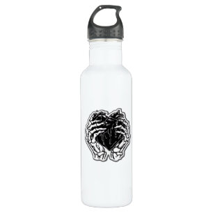 Skeleton Heart Hands Funny Playful Mood 710 Ml Water Bottle