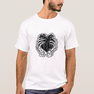 Skeleton Heart Hands Funny T-Shirt