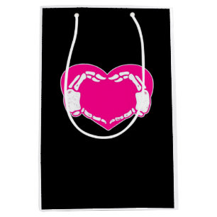 Skeleton Heart Hands Gothic Classic Look Medium Gift Bag