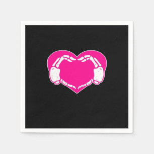 Skeleton Heart Hands Gothic Classic Look Napkin