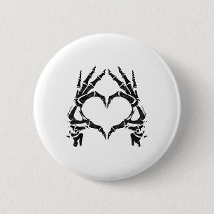 Skeleton Heart Hands - Halloween - Skeleton Hands 2 Inch Round Button