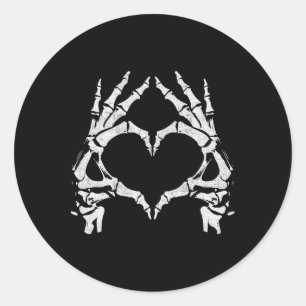 Skeleton Heart Hands - Halloween - Skeleton Hands  Classic Round Sticker