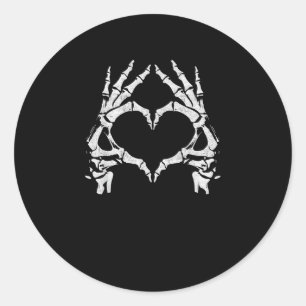 Skeleton Heart Hands - Halloween - Skeleton Hands  Classic Round Sticker