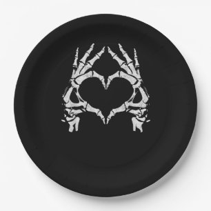 Skeleton Heart Hands - Halloween - Skeleton Hands Paper Plate