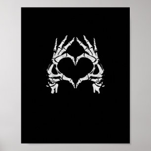 Skeleton Heart Hands - Halloween - Skeleton Hands  Poster