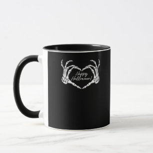 Skeleton Heart Hands, Happy Halloween Skeleton, Ha Mug