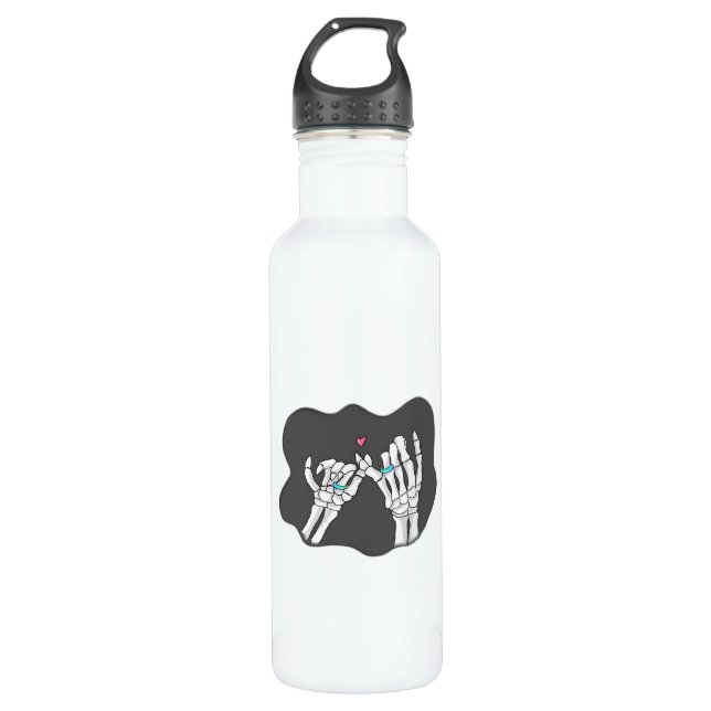 Skeleton Heart Hands  Promise 710 Ml Water Bottle (Front)