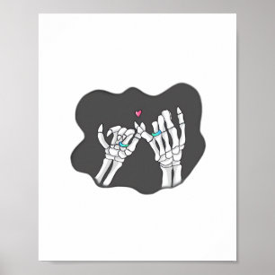 Skeleton Heart Hands  Promise Poster