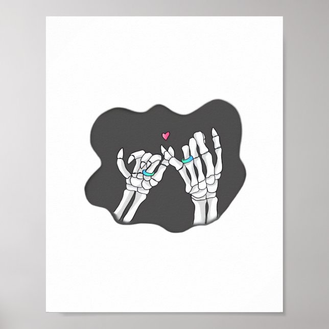 Skeleton Heart Hands  Promise Poster (Front)