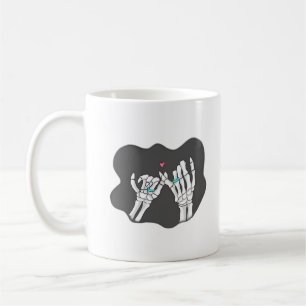 Skeleton Heart Hands Promise Symbolic Feeling Coffee Mug