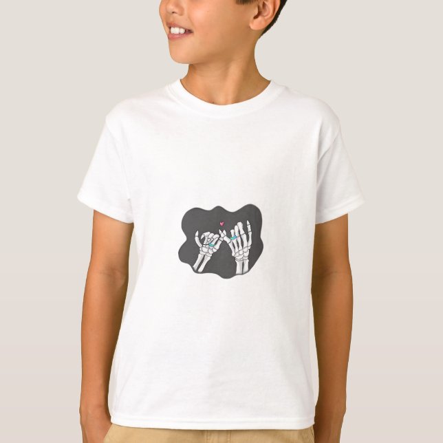 Skeleton Heart Hands  Promise T-Shirt (Front)