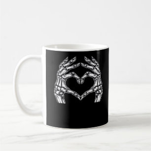Skeleton Heart Hands Sign Halloween Costume Basic Coffee Mug
