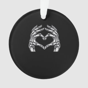 Skeleton Heart Hands Sign Halloween Costume Basic Ornament