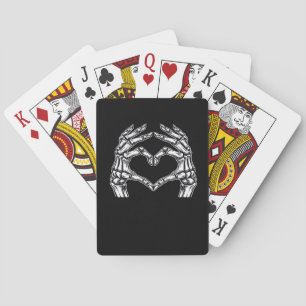 Skeleton Heart Hands Sign Halloween Costume Basic  Playing Cards