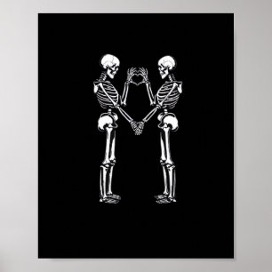 Skeleton Heart Hands Sign Halloween Costume Classi