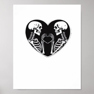 Skeleton Heart Hands Sign Halloween Costume Retro 
