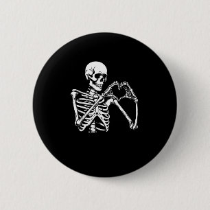 Skeleton Heart Hands Sign Halloween Costume Retro 2 Inch Round Button
