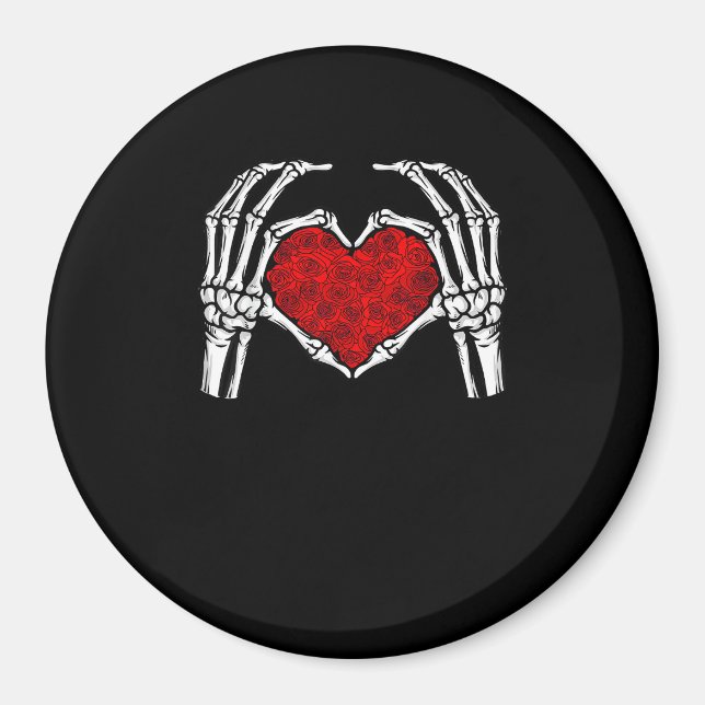 Skeleton Heart Hands Sign Valentine's Day Cute Hea Magnet (Front)