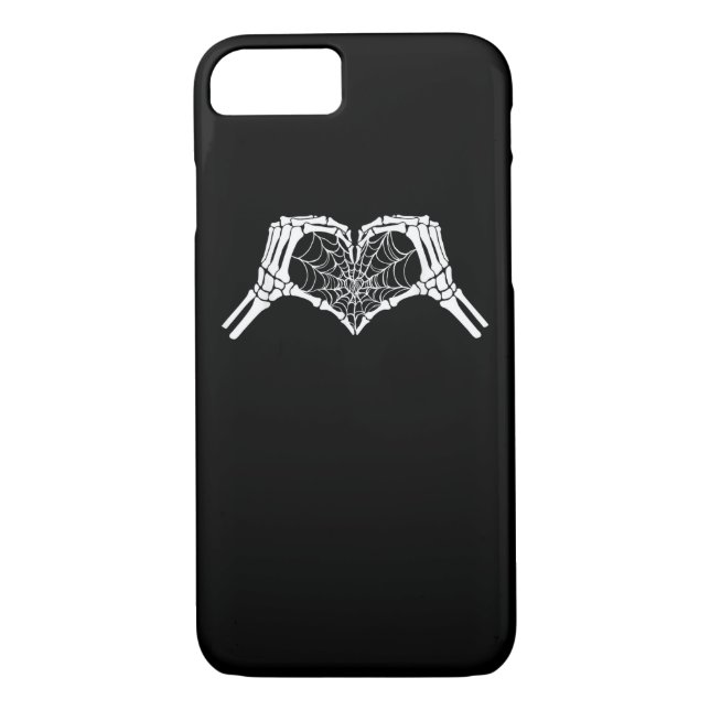 Skeleton Heart Hands Spiderweb Halloween Spooky Wo Case-Mate iPhone Case (Back)