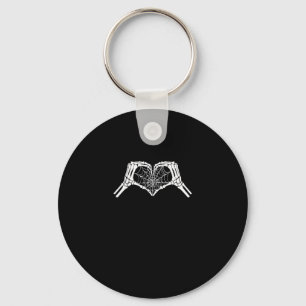 Skeleton Heart Hands Spiderweb Halloween Spooky Wo Keychain